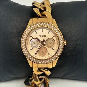 Fossil Women’s Crystals Stainless Steel Chrono Dial Watch, 38mm Working